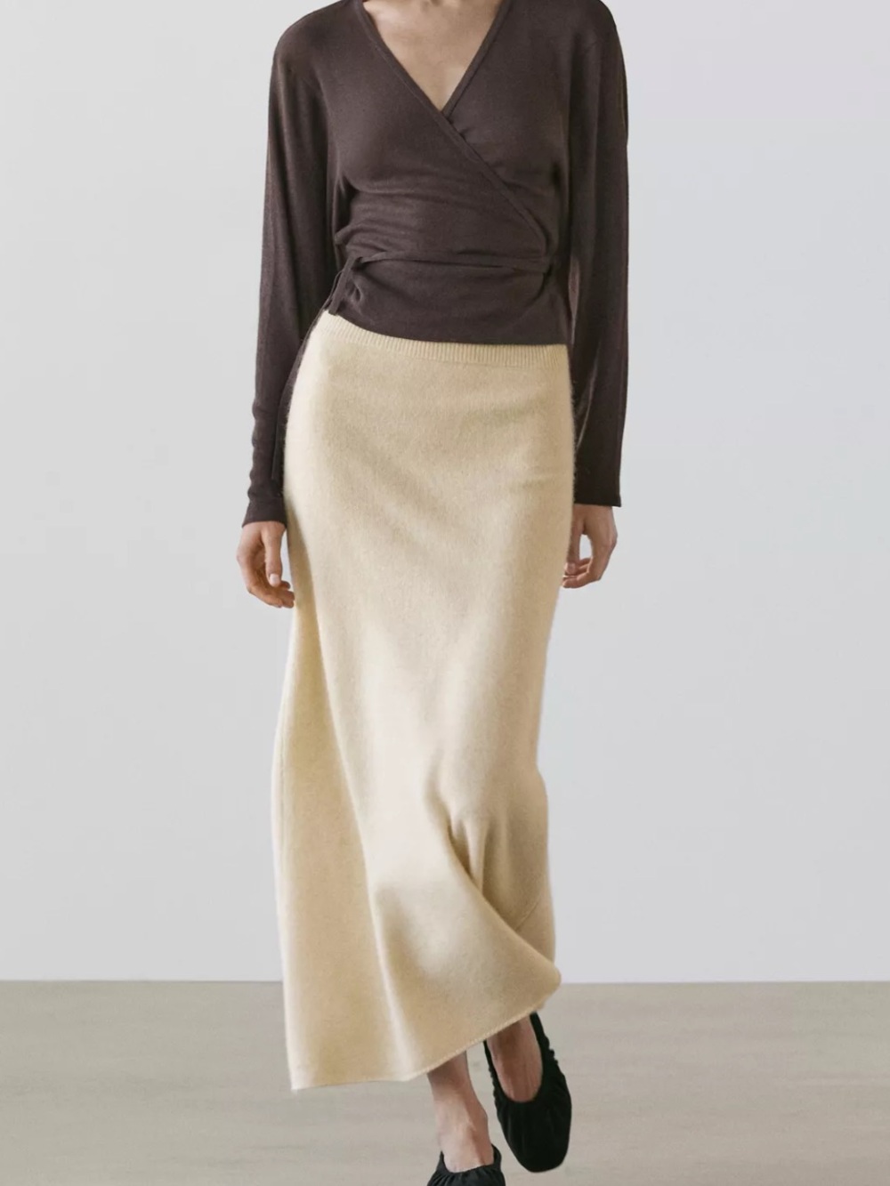 Massimo Dutti NWT KNIT ALPACA AND WOOL MIDI SKIRT 5211/502